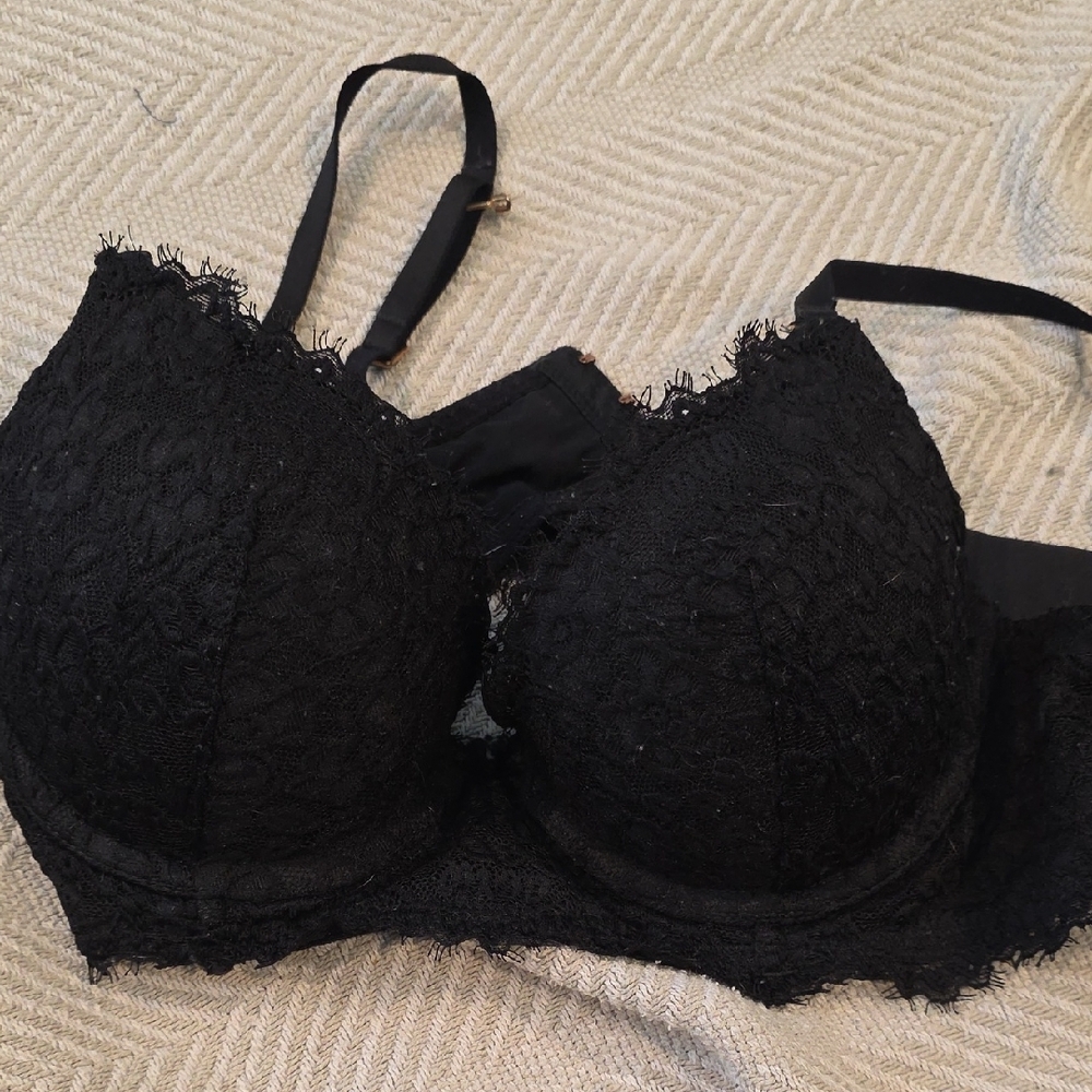 Aerie Black Push Up Lace Bra
